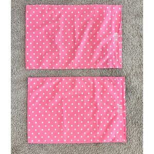 Set POTTERY BARN Teen Standard Pillowcases Pink White Polka Dot Pillowcase TATUM